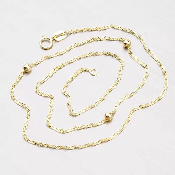 Zlatý řetízek Lambada s kuličkama 45-1714