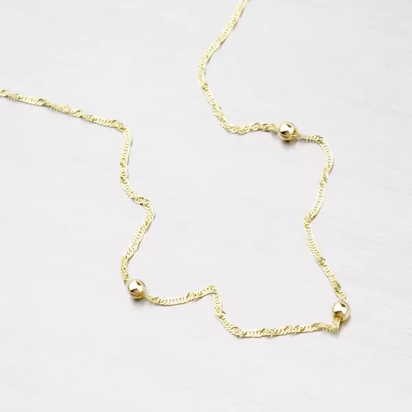 Zlatý řetízek Lambada s kuličkama 45-1714