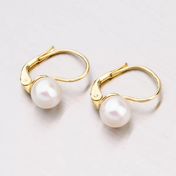 Zlaté náušnice s perlou 453P-125040