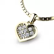 Zlatý přívěšek srdce se zirkony 10877-ZL-ZIR