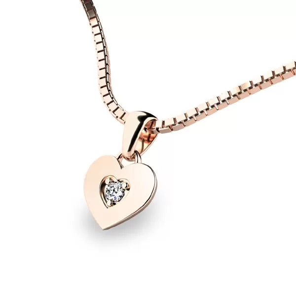 Zlatý přívěšek srdce 10874-CV-ZIR