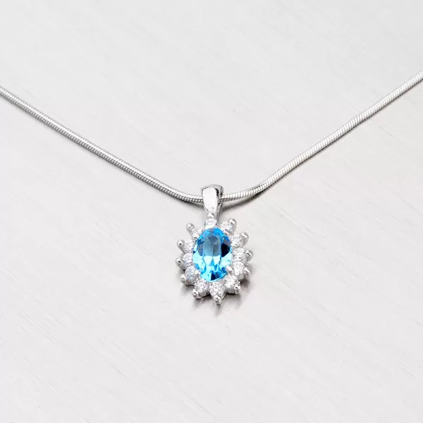 Stříbrný přívěsek s modrým zirkonem YNG3073