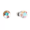 Stříbrné náušnice pecka s krystaly Swarovski AB efekt kulaté 31113.2