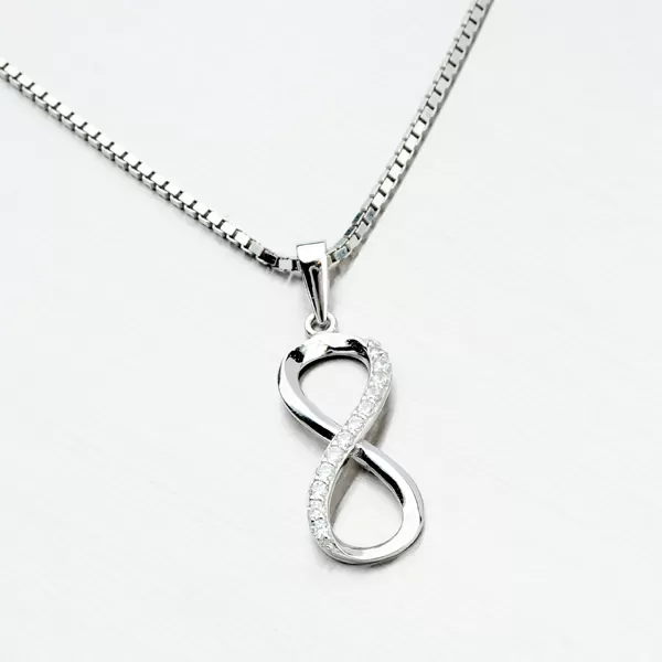 Přívěsek nekonečno se zirkony P1700172-1905-SLX