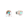 Stříbrné náušnice pecka s krystaly Swarovski AB efekt kulaté 31113.2