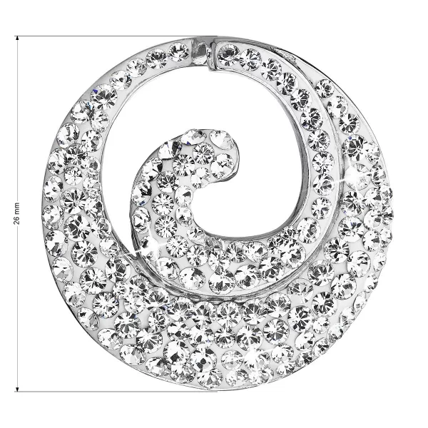 Stříbrný přívěsek s krystaly Swarovski bílý kulatý 34186.1 krystal