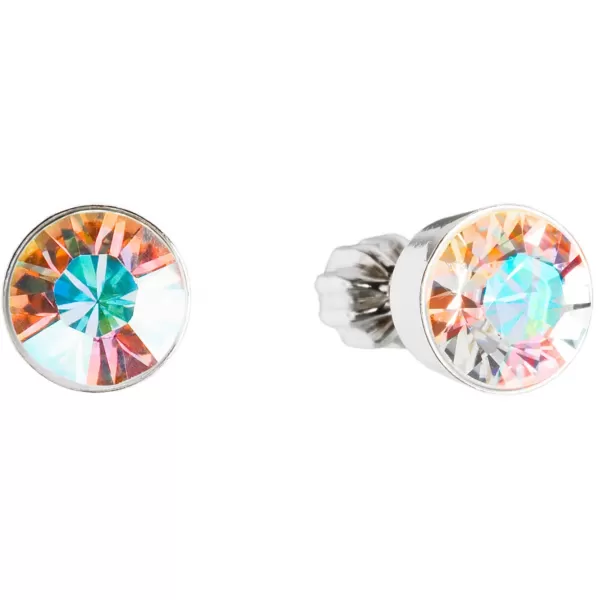 Stříbrné náušnice pecka s krystaly Swarovski AB efekt kulaté 31113.2