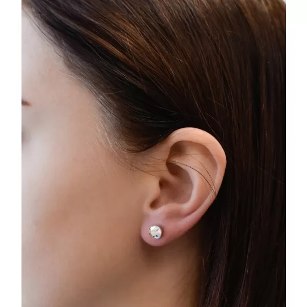 Stříbrné náušnice pecka s krystaly Swarovski AB efekt kulaté 31113.2