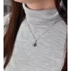 Stříbrný přívěsek s krystalem Swarovski a šedou kulatou perlou 34201.3