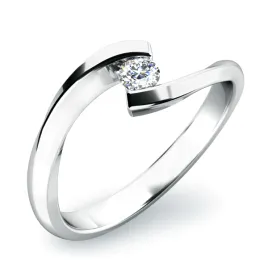 Zásnubní prsten bílé zlato 585/1000 přírodní diamant 0.055 ct G/SI ZP-10818D