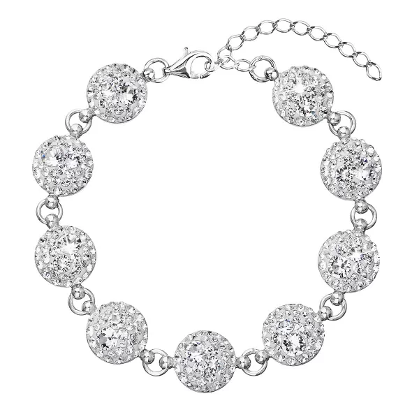 Stříbrný náramek se Swarovski krystaly bílý 33048.1 33048.1 KRYSTAL