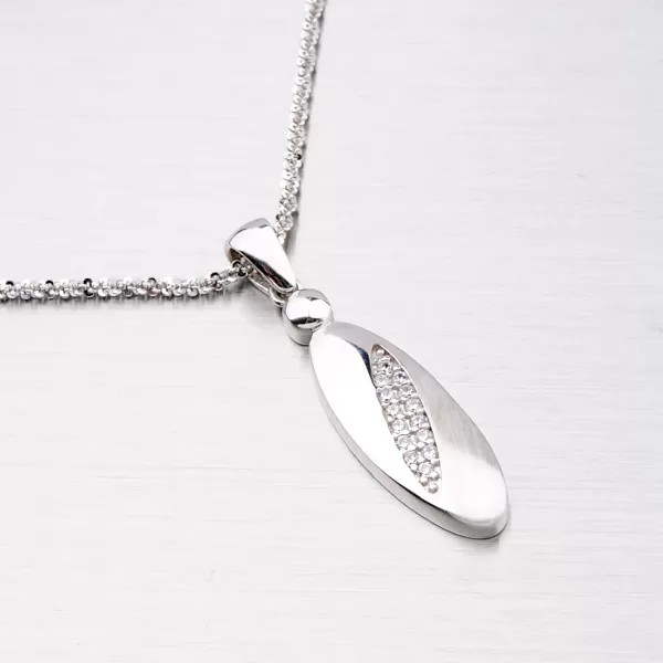 Stříbrný přívěsek se zirkony ZS-032/P-OKS