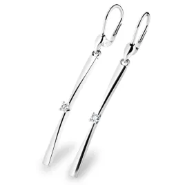 Dámské náušnice bílé zlato 585/1000 přírodní diamant 0.090 ct G/SI visací 10831-B-DIA