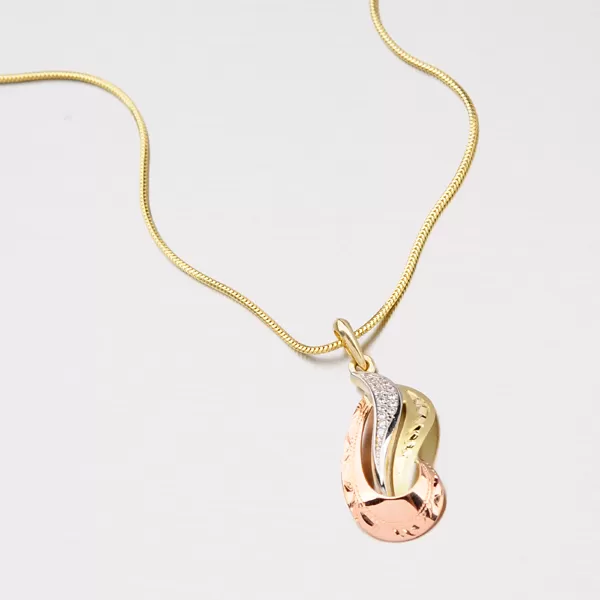 Dámský přívěsek zlato mix 585 zirkon 53P-3110