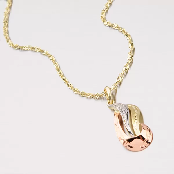 Dámský přívěsek zlato mix 585 zirkon 53P-3110