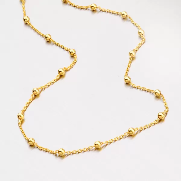 Dámský řetízek stříbro 925 pozlacený s kuličkami 92003043-11-SLX