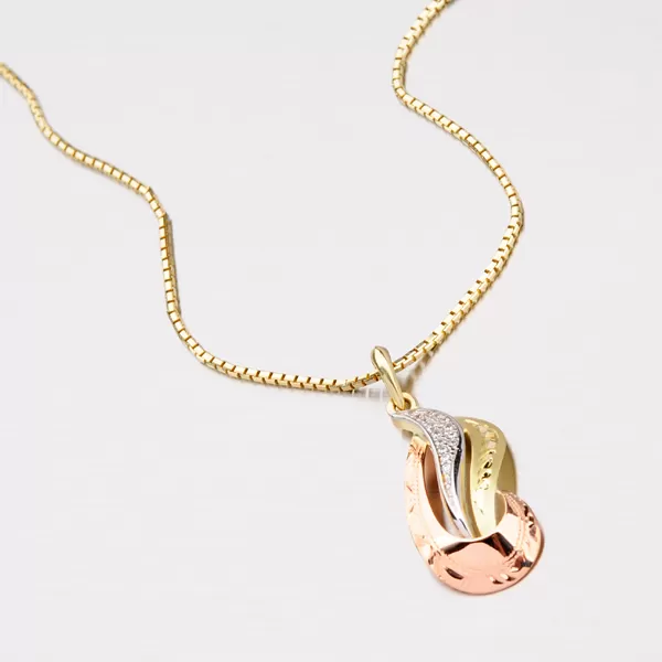 Dámský přívěsek zlato mix 585 zirkon 53P-3110