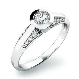 Dámský prsten bílé zlato 585/1000 přírodní diamant 0.330 ct G/SI 10798D