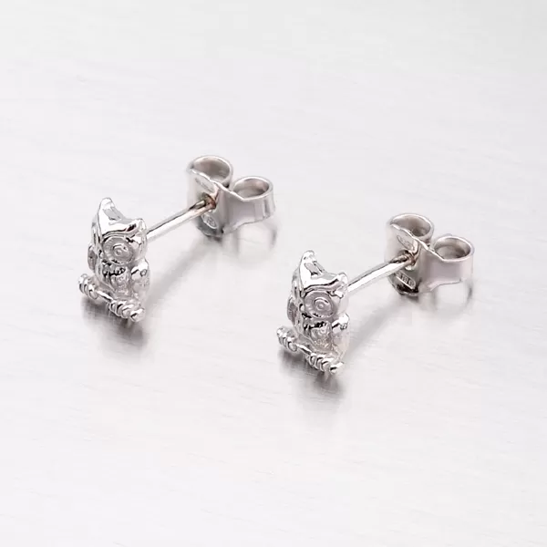 Stříbrné náušnice - pecky se sovičkami M604567