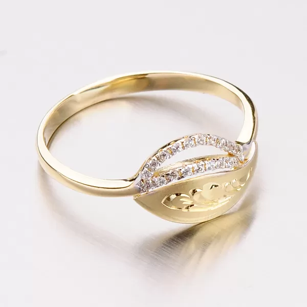 Zlatý prsten klasik se zirkony 51P-3115