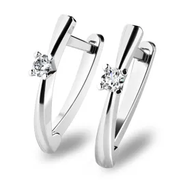 Dámské náušnice bílé zlato 585/1000 přírodní diamant 0.120 ct G/SI visací 10830-B-DIA