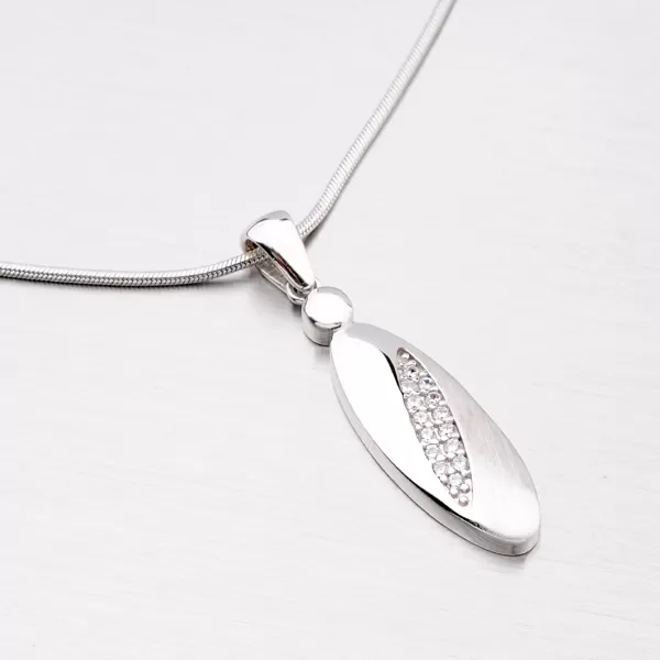 Stříbrný přívěsek se zirkony ZS-032/P-OKS