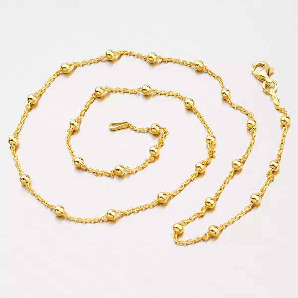 Dámský řetízek stříbro 925 pozlacený s kuličkami 92003043-11-SLX