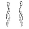 Stříbrné náušnice visací s krystaly Swarovski bílé vlnky 31162.1