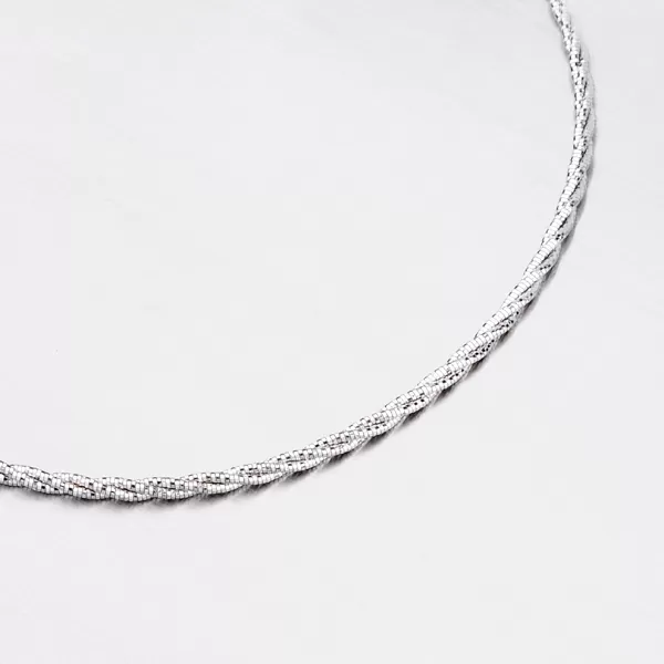 Dámský náhrdelník stříbro 925 kroucený CHRS-SPRING-OM13L-TW-130-RET