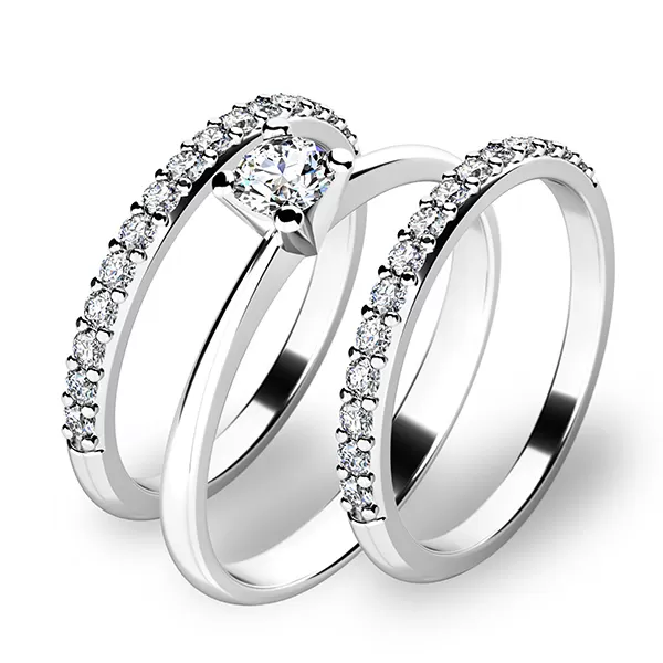 Zásnubní set z bílého zlata 10820-SET02-BB