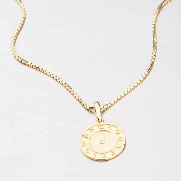 Zlatý přívěsek - křtící hodiny 682P-130043