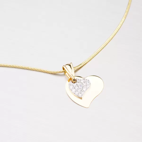 Zlatý přívěsek se srdíčky 43-21177