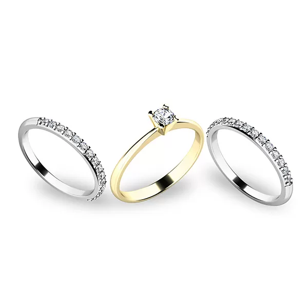 Zásnubní set v kombinaci žlutého a bílého zlata 10820-SET02-ZB