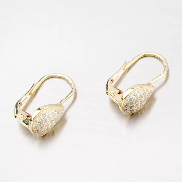 Dámské náušnice žluté zlato 585 zirkon 42-31868