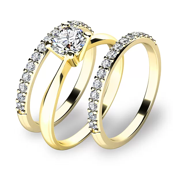Set zásnubních prstenů ve žlutém zlatě 10770-SET02-ZZ