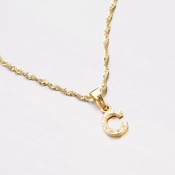 Přívěsek žluté zlato 585 zirkon - písmeno C 13-152-C