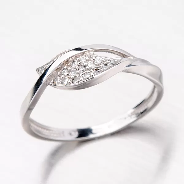 Dámský prsten bílé zlato 585 zirkon 41-NF52B