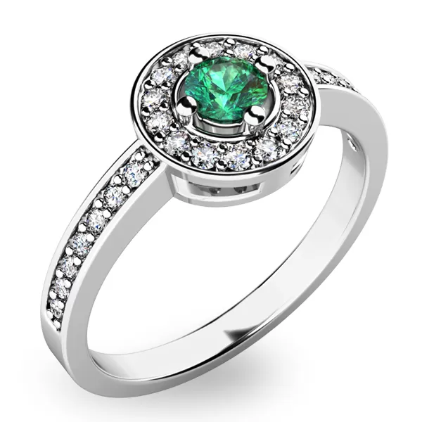 Prsten ze zlata se smaragdem a diamanty 10802B-SMAR