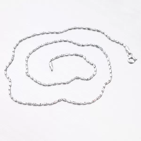 Stříbrný řetízek zdobený facetami CHRS-TUBE2BRT-FT-030