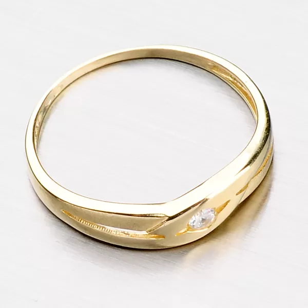 Zlatý prsten se zirkonem DZ1776-ZL