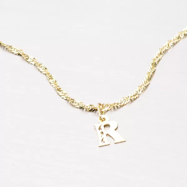 Dětský přívěsek žluté zlato 585 písmeno R 442-0002-R