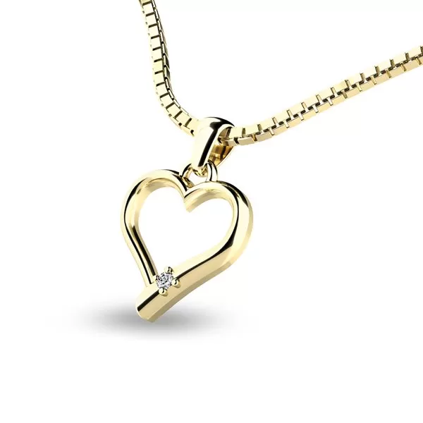 Zlatý přívěšek srdce ze žlutého zlata 10917-ZL-ZIR