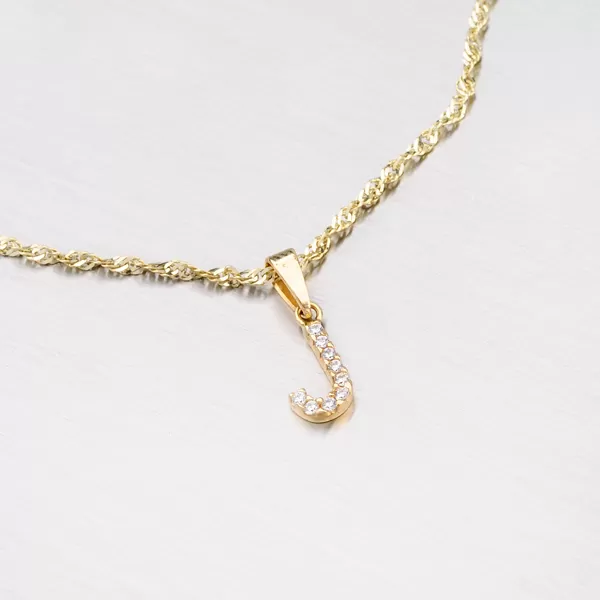 Přívěsek zlato 585 - písmeno J se zirkony 13-152-J