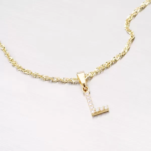 Přívěsek zlato 585 - písmeno L se zirkony 13-152-L