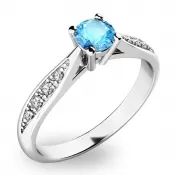 Prsten s diamanty a Topazem - Swiss Blue 10745B-TPZ