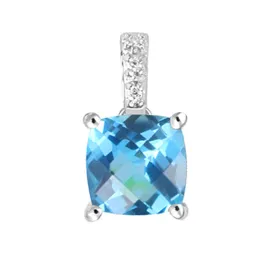 Dámský přívěsek bílé zlato 585/1000 přírodní diamant 1.10 ct briliantový s topaz GKW48528TPZ