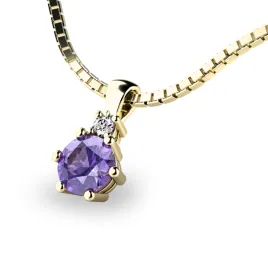 Dámský přívěsek přírodní diamant 0.90 ct G/SI tanzanitem a tanzanit 10859Z-TZNT