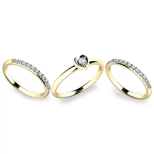 Nádherný set zásnubních prstenů ze žlutého zlata 10849-SET02-ZZ