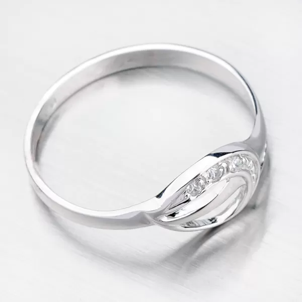 Dámský prsten bílé zlato 585 zirkon 41-NF163B