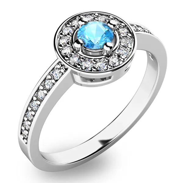 Zlatý prsten s topazem a diamanty 10802B-TPZ